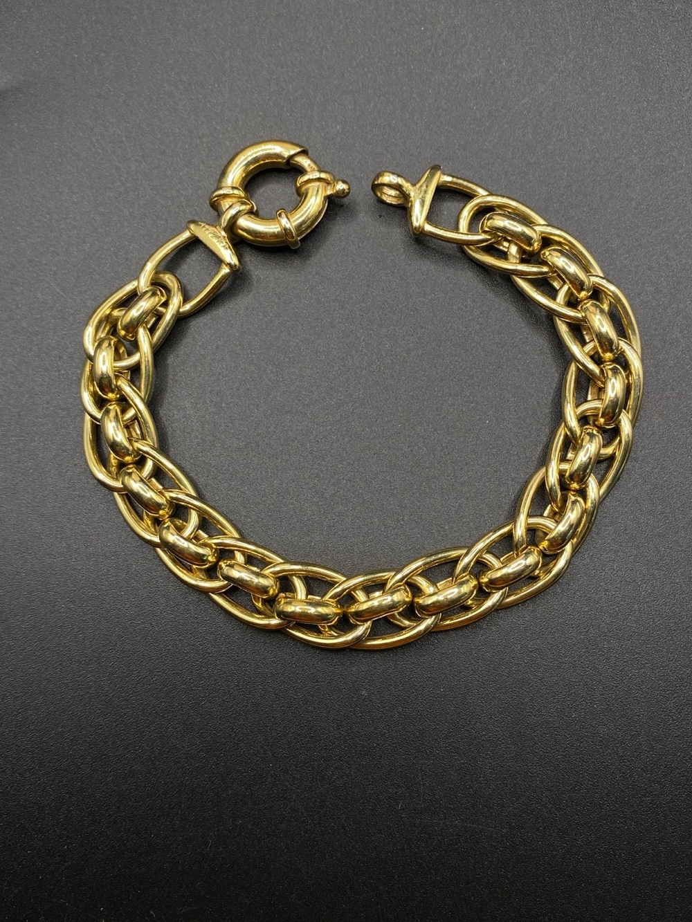 1772 KA Chunky Gold Tone Link Bracelet 8”